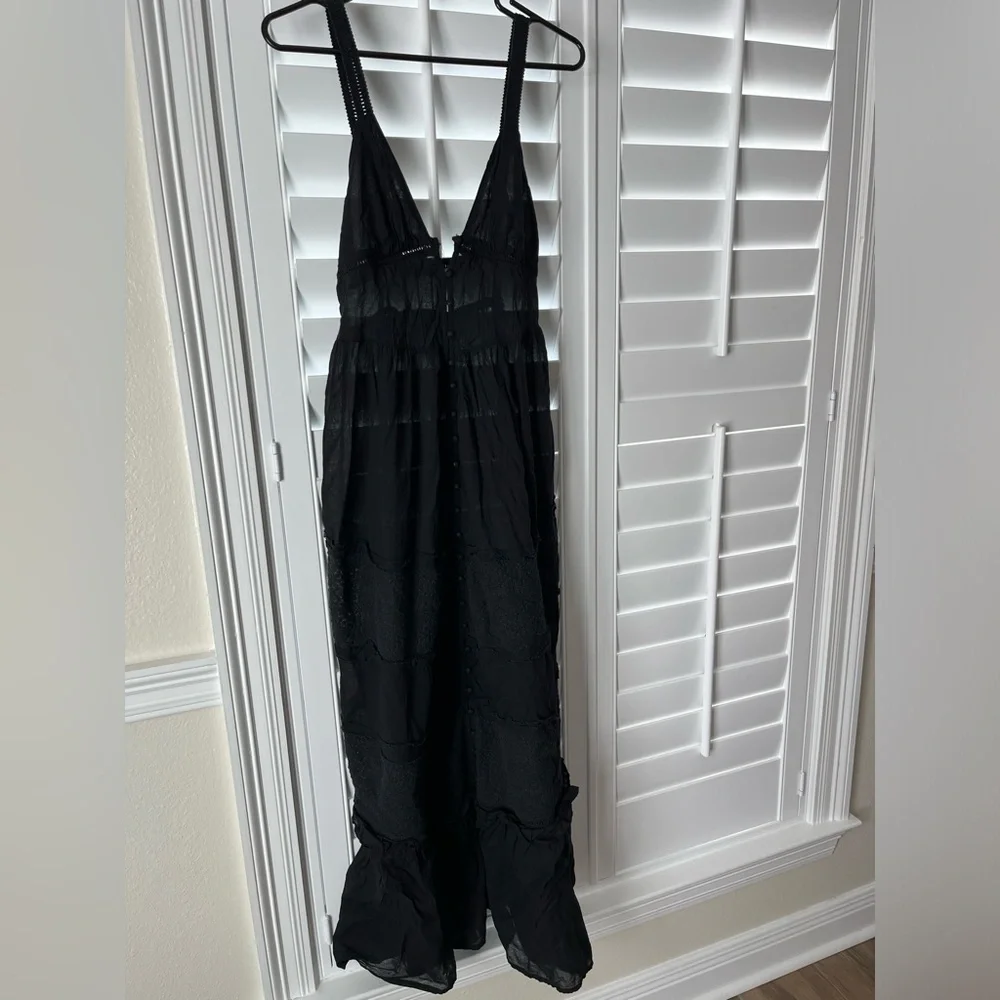 Free People Intimately Isabella Button Front Tiered Lace Maxi Slip Dress XS - Picture 5 of 13